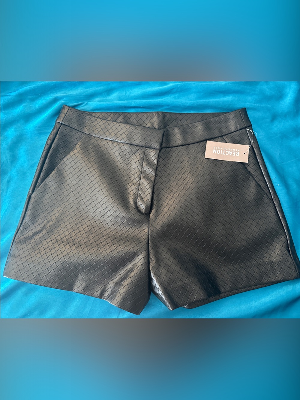 Kenneth Cole Reaction Black Textured faux leather shorts